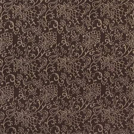 Designer Fabrics Designer Fabrics B603 54 in. Wide Brown; Contemporary Floral Jacquard Woven Upholstery Fabric B603